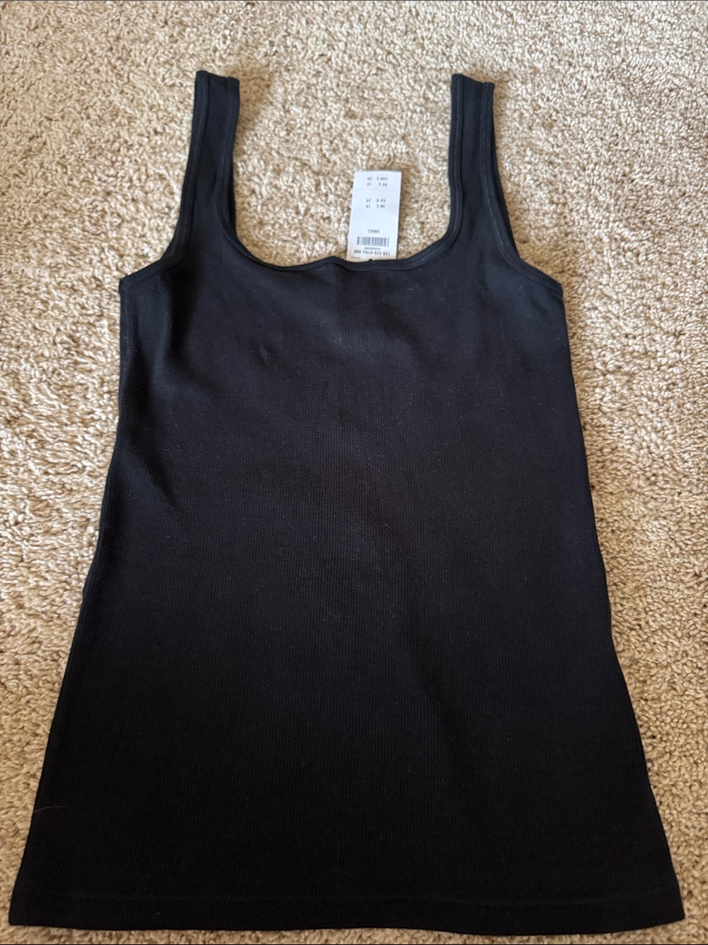 Abercrombie & Fitch Black Ribbed Scoop-Neck Tank Top